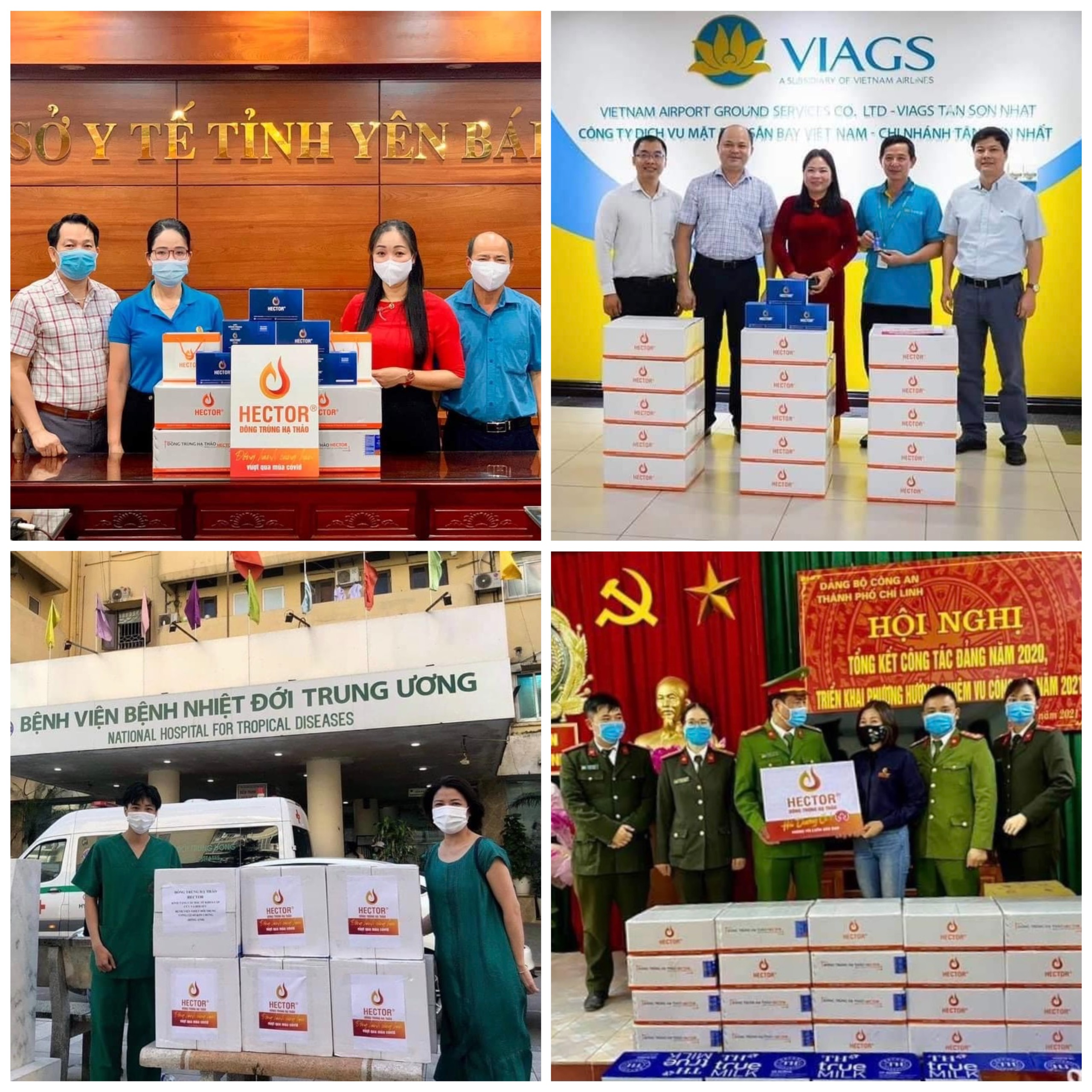 Lavite và các nhà bán hàng đã tặng Nước Đông Trùng Hạ Thảo Hector Sâm đồng hành cùng tuyến đầu chống dịch